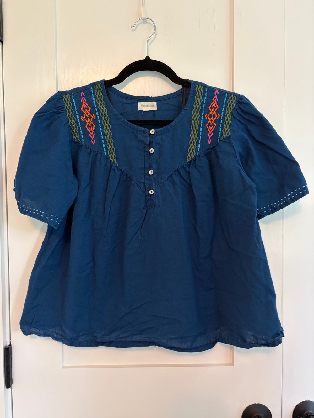 World Market Women’s Flutter Sleeve Blouse Size S/M